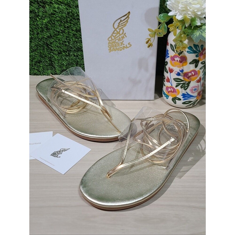 Ancient Greek Sandals Eygenia - Clear/Platinum 37 New